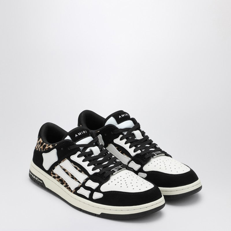 Zapatillas Amiri Leopard Skel Top bajas en negro y blanco