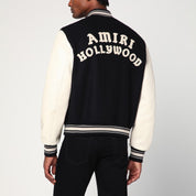 Amiri Black/ivory wool blend bomber jacket