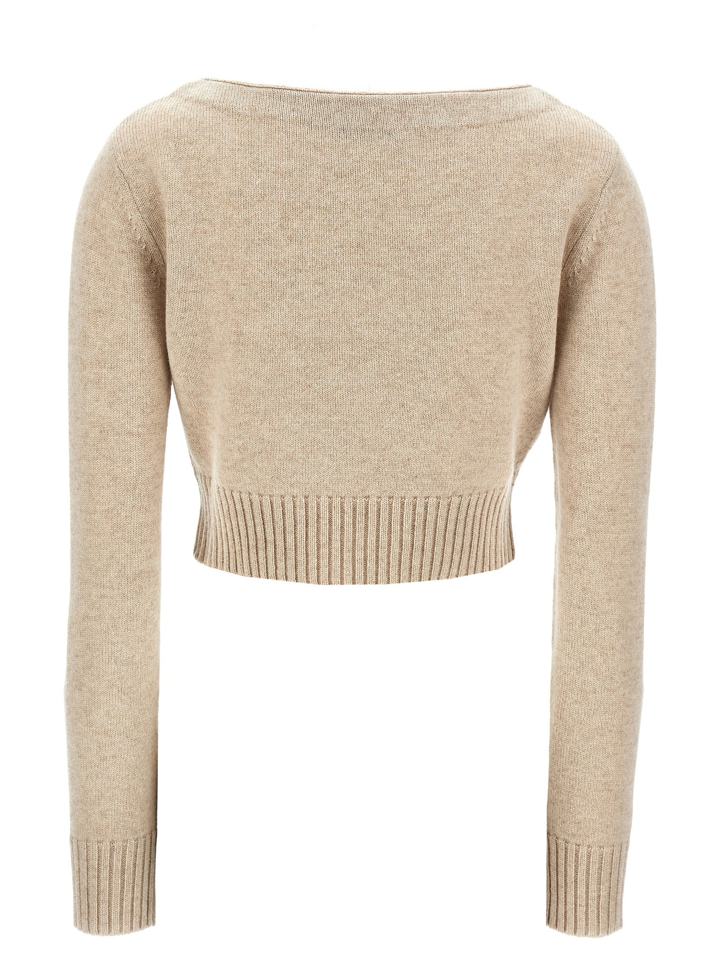 Max Mara Angri Knitwear Sweater — Beige Cropped