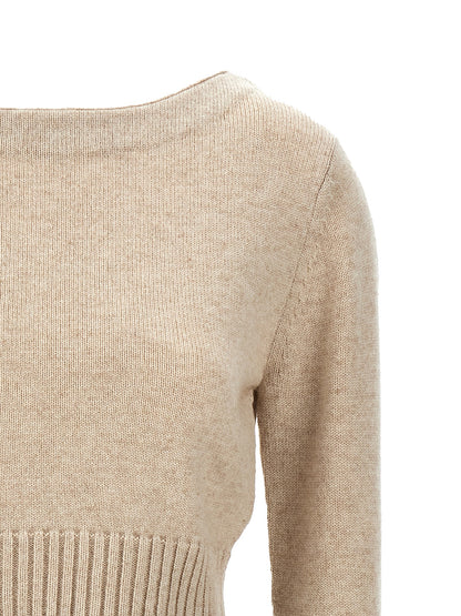 Max Mara Angri Knitwear Sweater — Beige Cropped