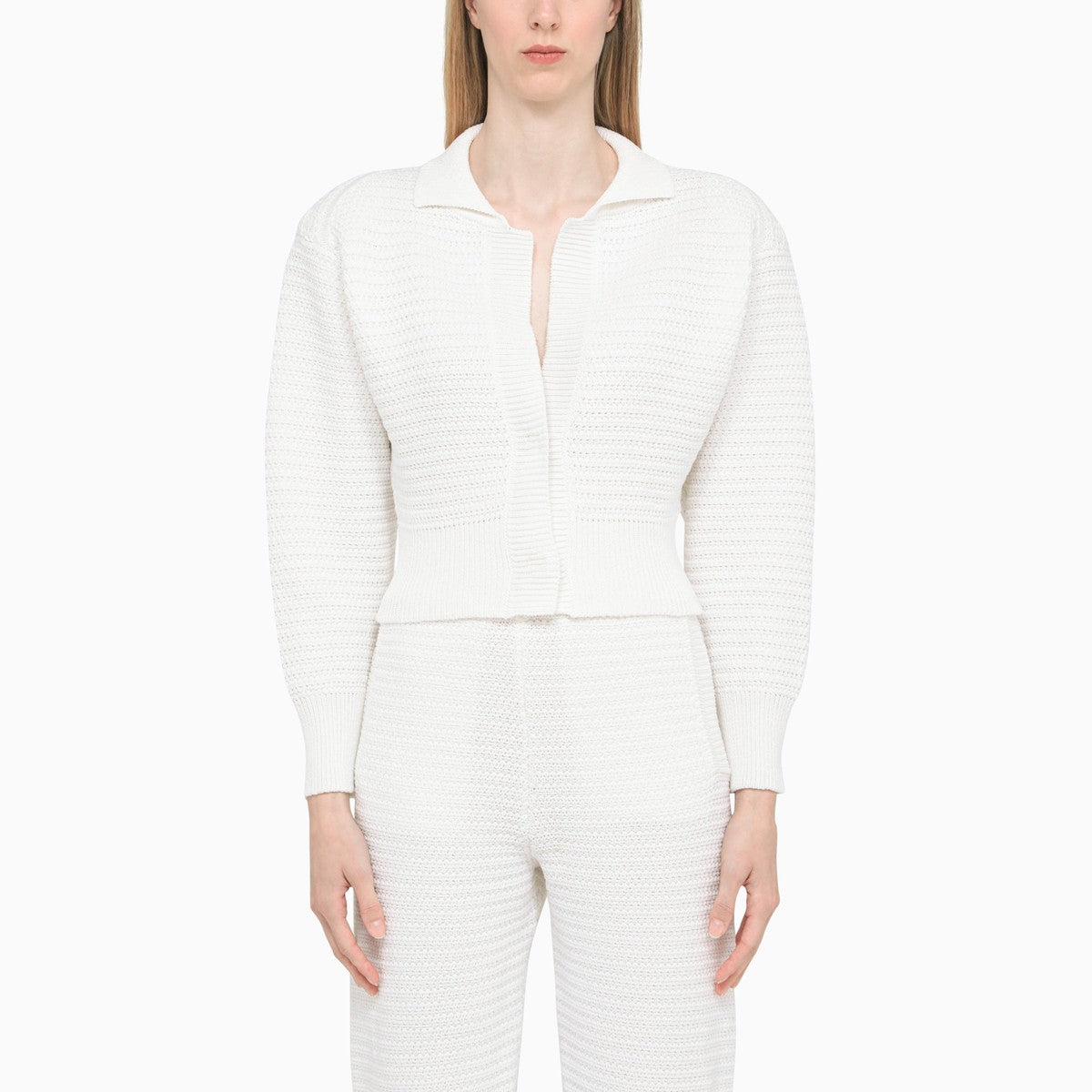 ART ESSAY White knitted cardigan in cotton