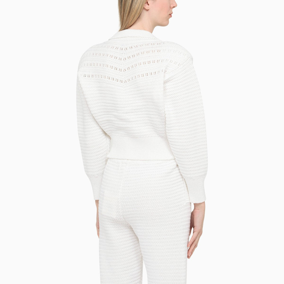 ART ESSAY White knitted cardigan in cotton