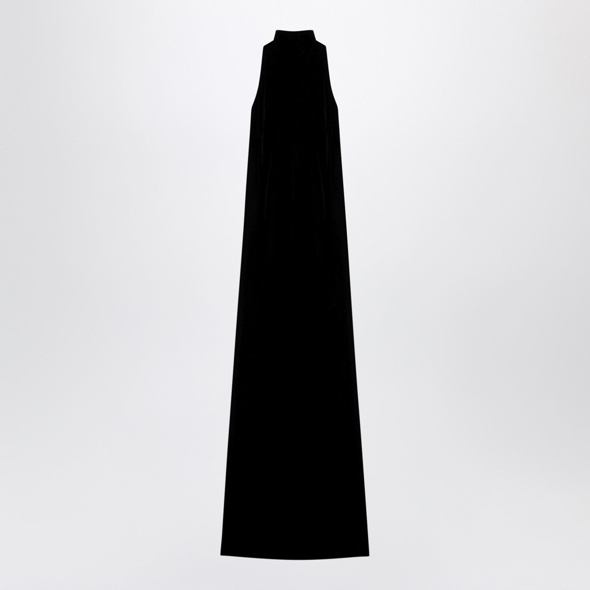 Max Mara Pianoforte Black Satin Velvet Long Dress