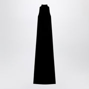 Max Mara Pianoforte Black Satin Velvet Long Dress