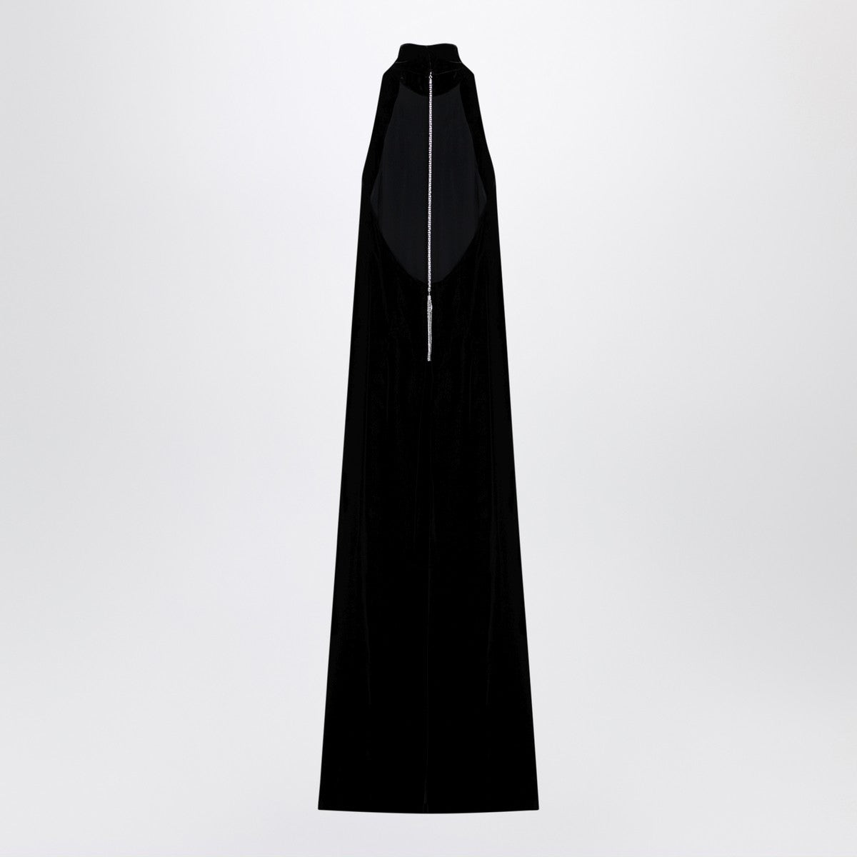 Max Mara Pianoforte Black Satin Velvet Long Dress