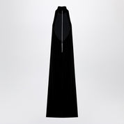 Max Mara Pianoforte Black Satin Velvet Long Dress