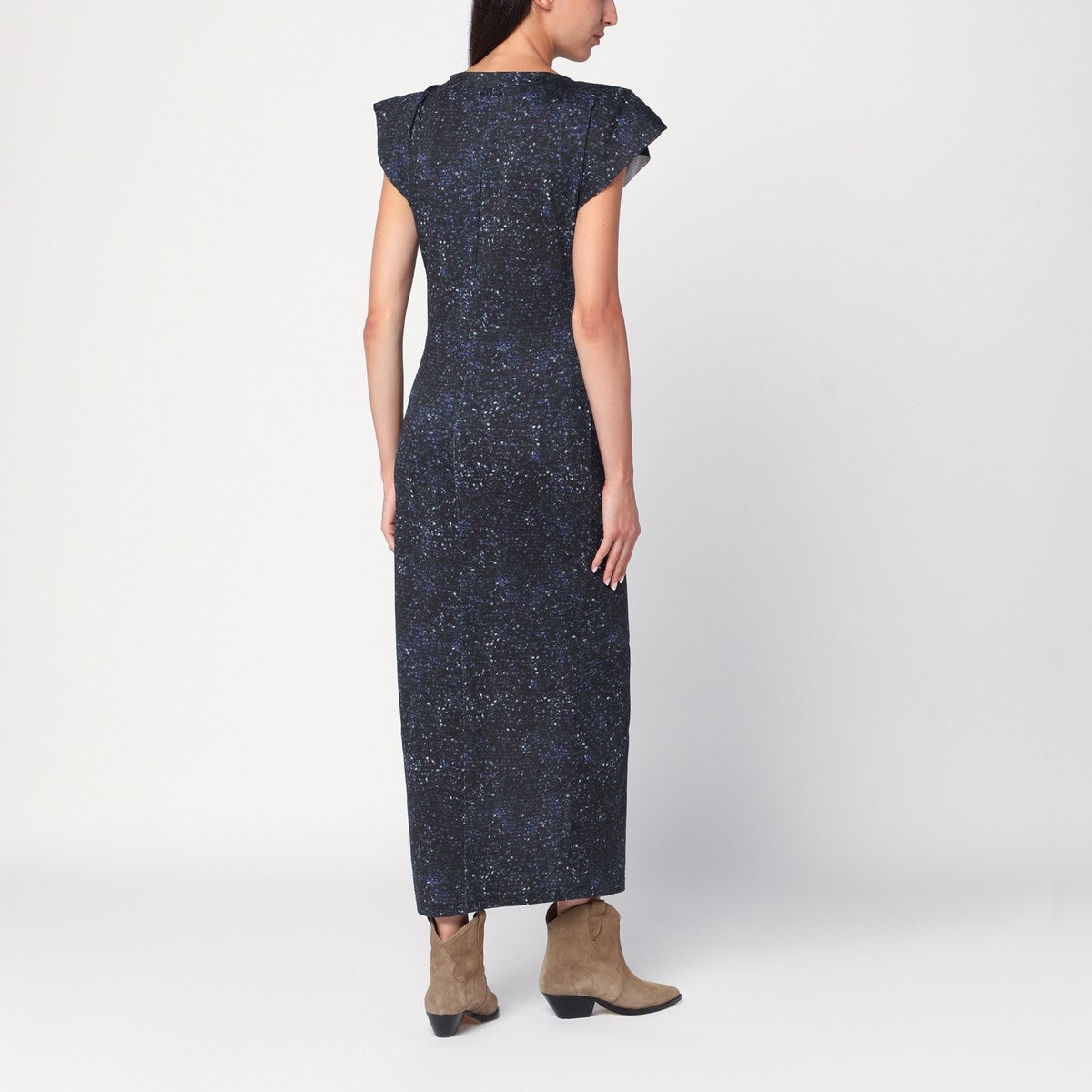 Isabel Marant mid-length dress — midnight blue cotton print