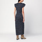 Isabel Marant mid-length dress — midnight blue cotton print