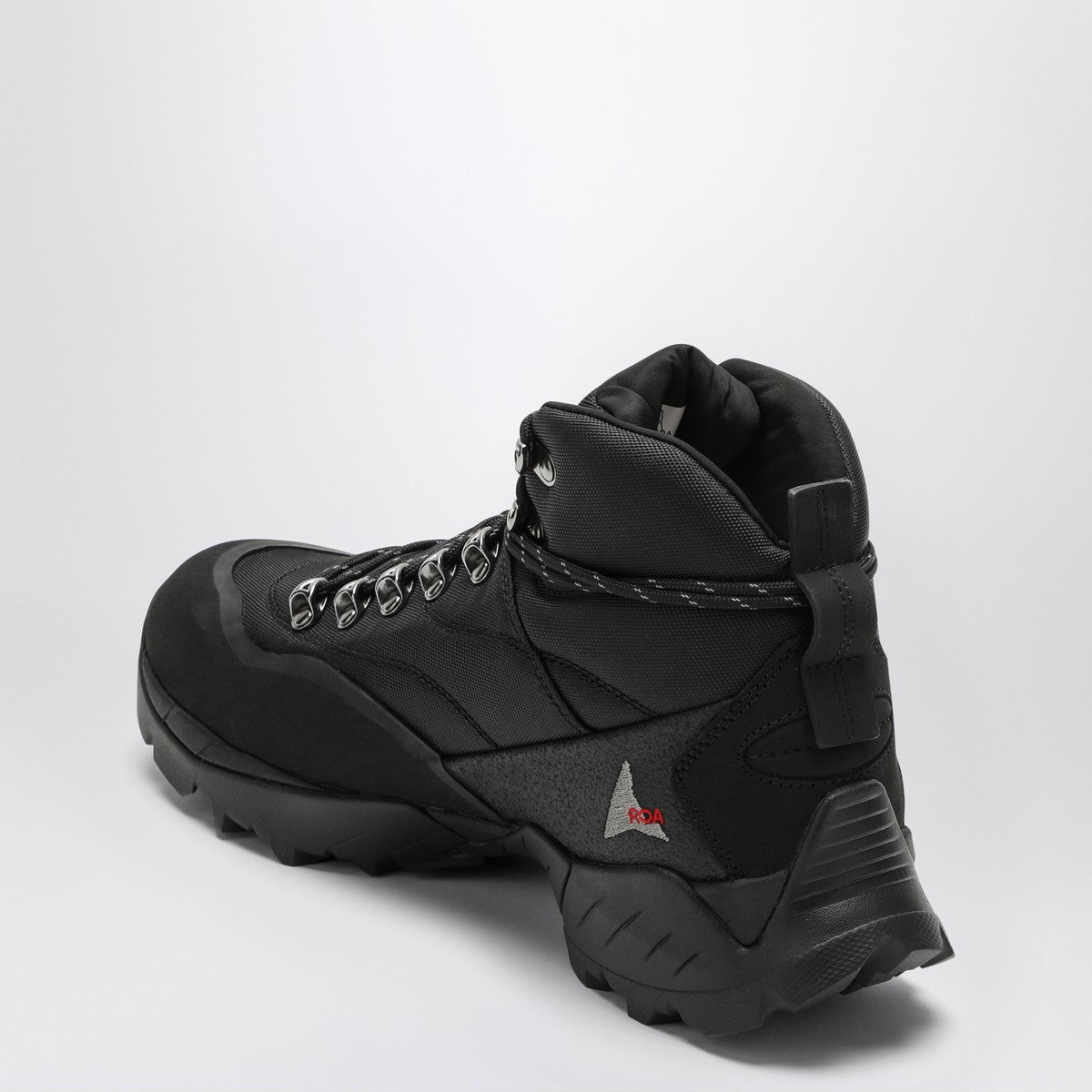 ROA Black Lace-Up Boot — Mesh & Leather Sneakers