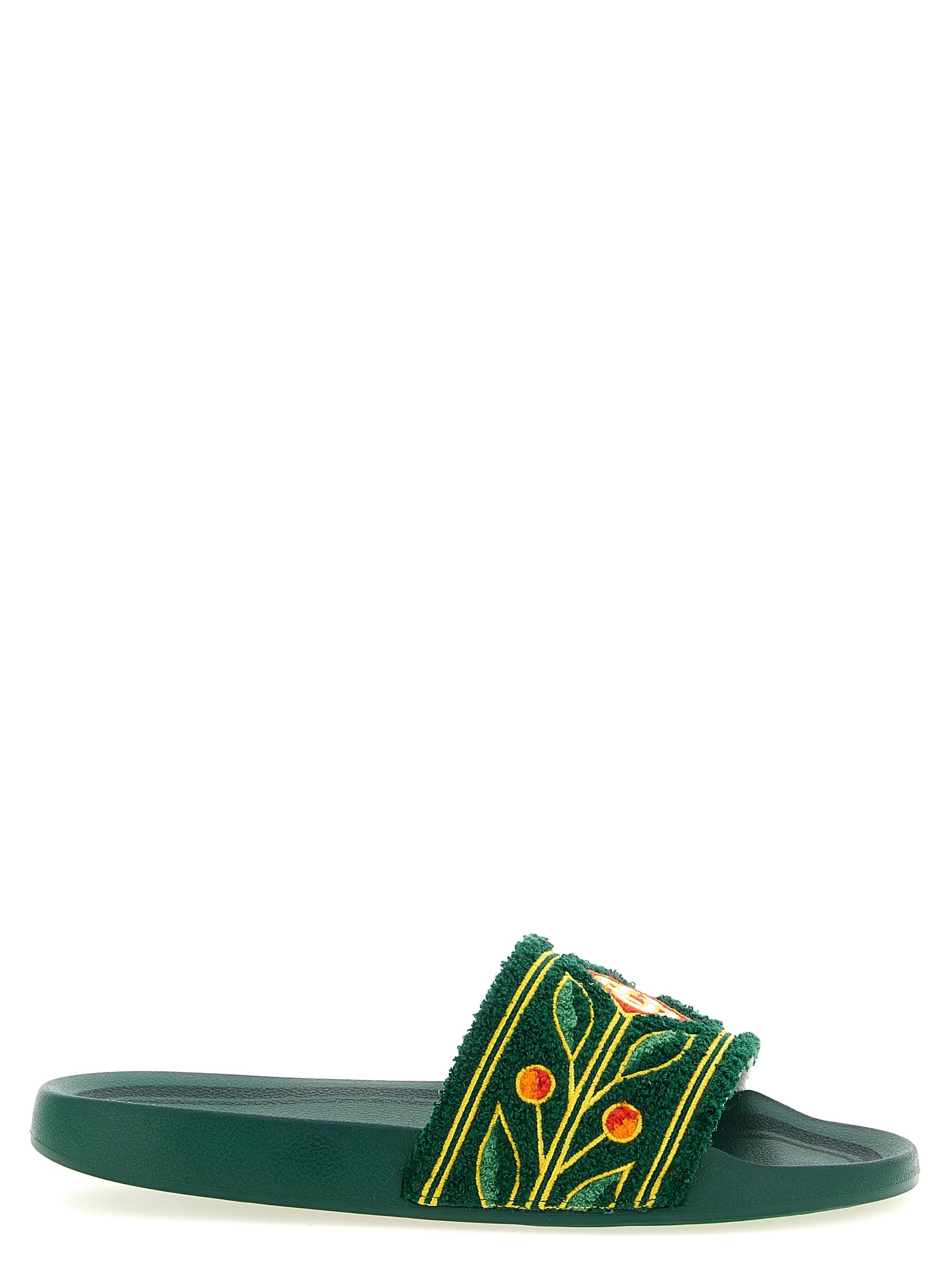 Casablanca Laurel Terry Slides — Men's Green Sandals