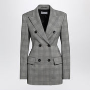Sportmax Double-breasted jacket in virgin wool Prince of Wales check