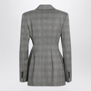 Sportmax Double-breasted jacket in virgin wool Prince of Wales check