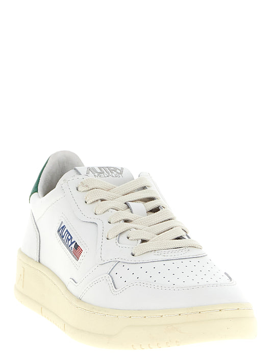 Autry Medalist Low Sneakers — Green Leather (Men)