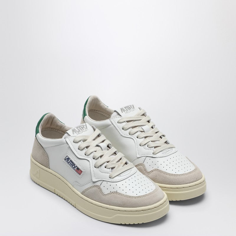 Autry Medalist sneakers in white and green leather suede