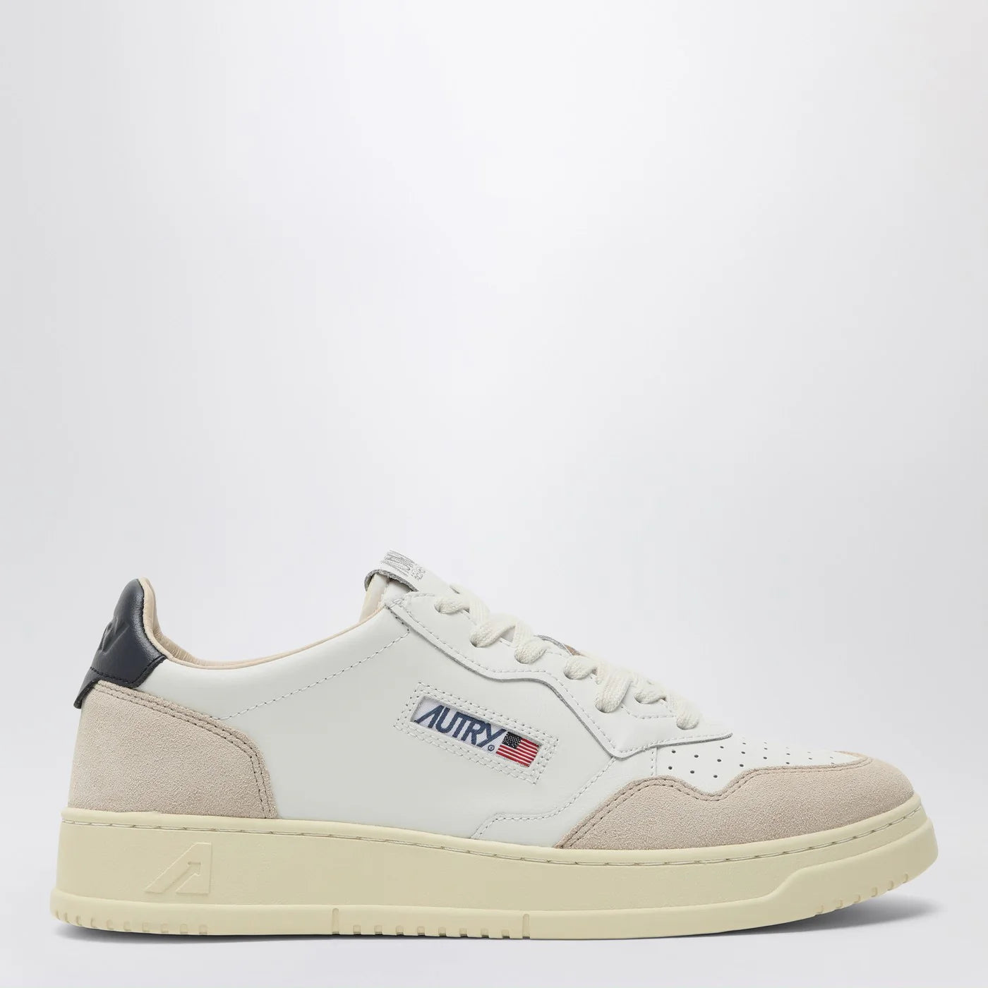AUTRY Medalist white/blue leather trainer