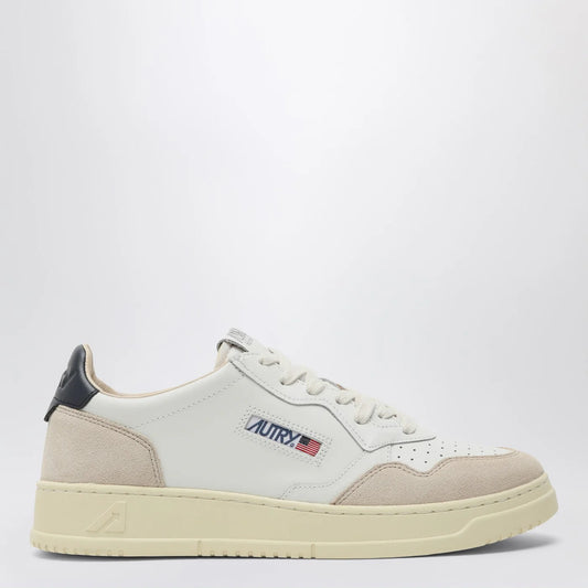 Autry Medalist White/Blue Leather Sneakers — Men