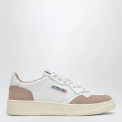AUTRY Medalist Low Sneakers in white leather and cinnamon pink suede