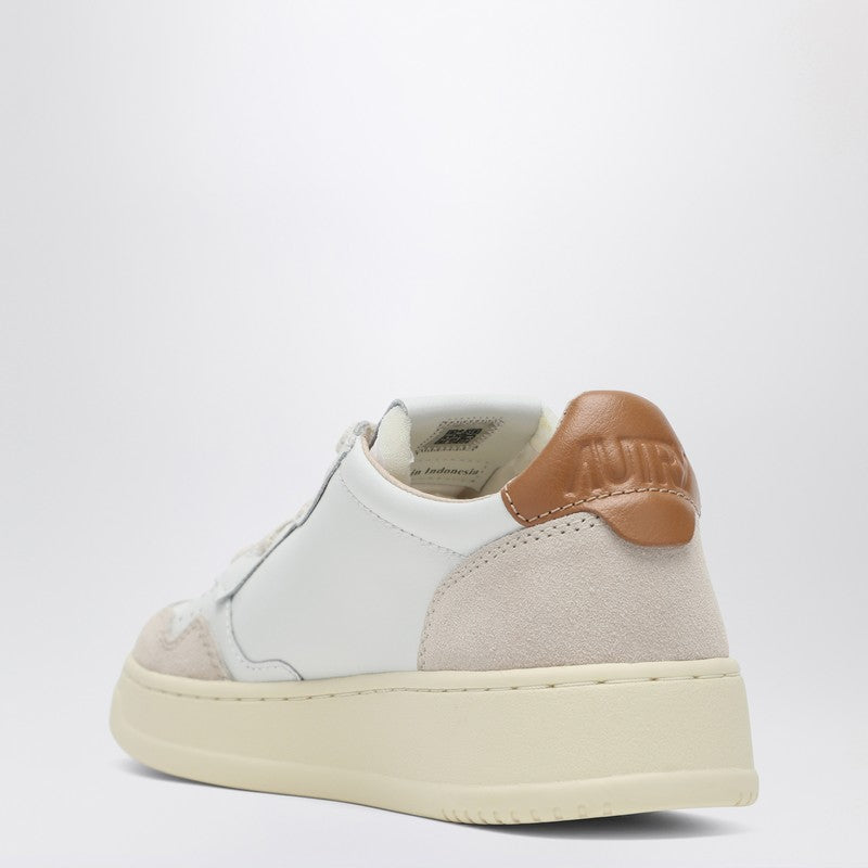 AUTRY Medalist sneakers in white/brown leather and suede