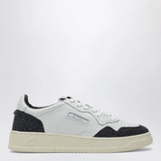 AUTRY Medalist Low Sneakers in white and black leather with glitter