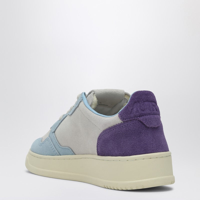 Autry Medalist sneakers in white, light blue and mauve suede