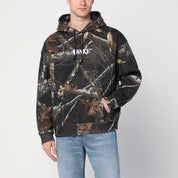 Awake NY Brown printed sweatshirt with logo in cotton