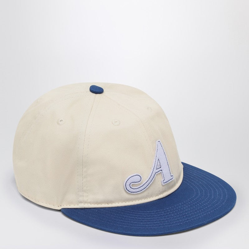 Awake NY Cream/Blue Baseball Cap — Logo Cotton Cap