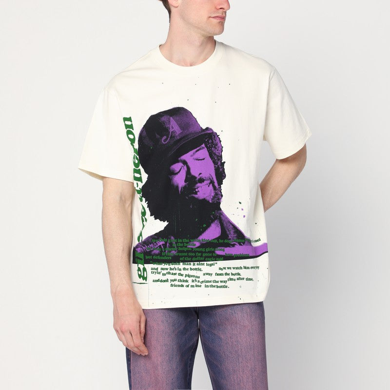 Awake NY Cream T-shirt with Gil Scott-Heron in Cotton