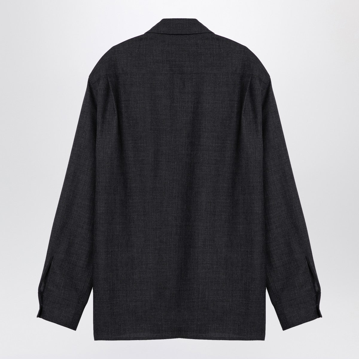 Dark Grey Wool Zip Shirt by Studio Nicholson