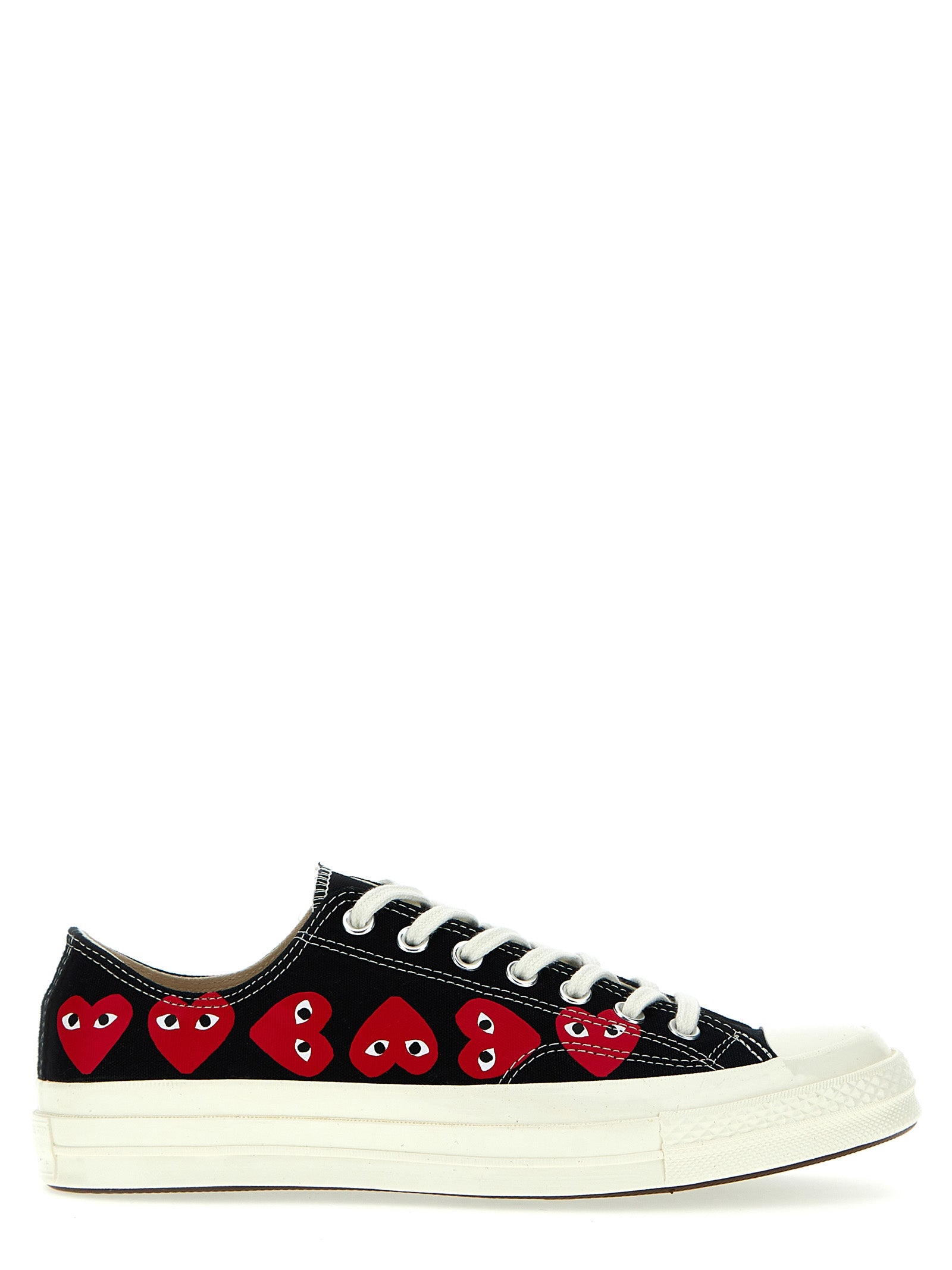 Comme Des Garçons Play Sneakers — Black Canvas Heart