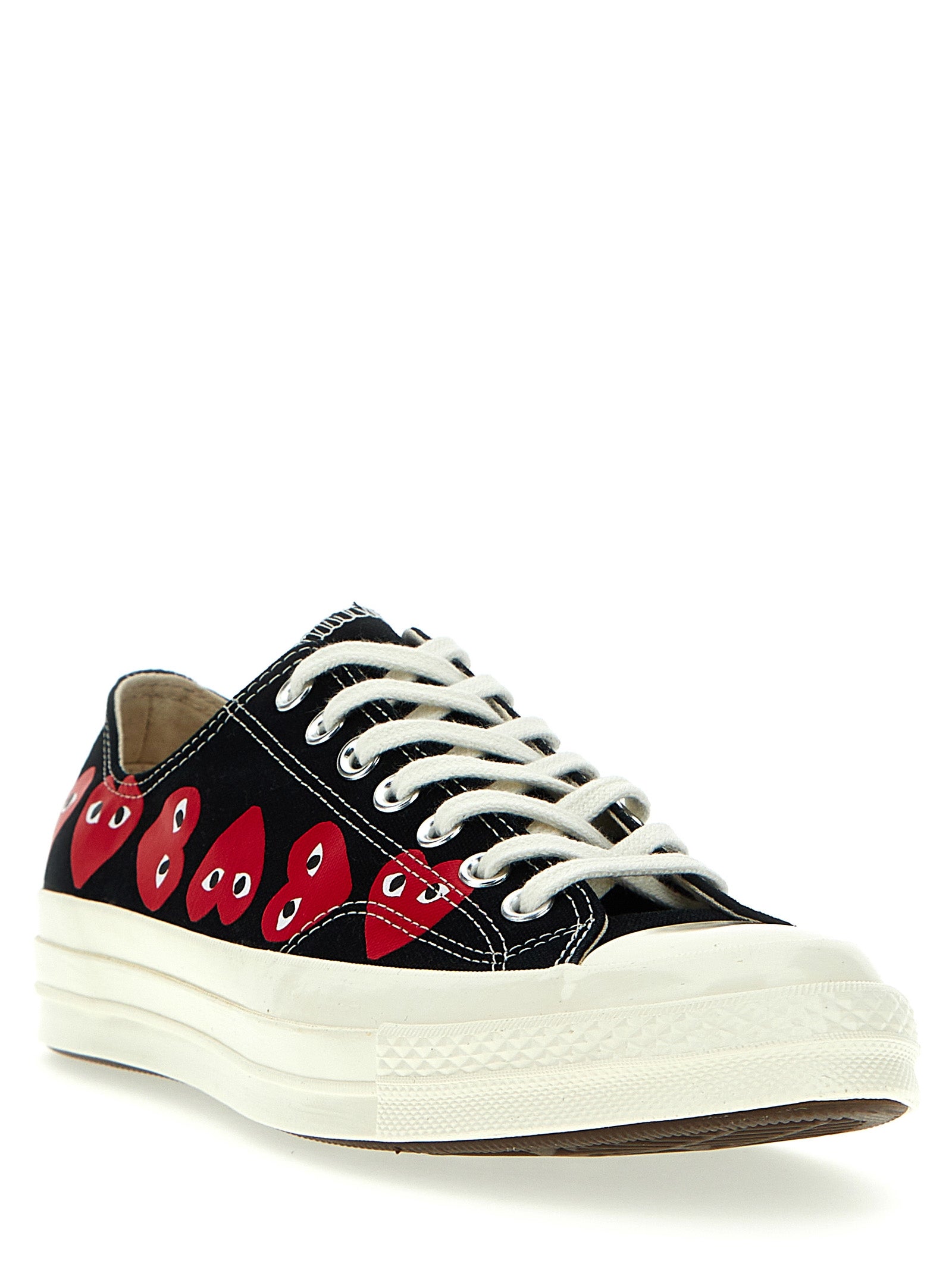 Comme Des Garçons Play Sneakers — Black Canvas Heart