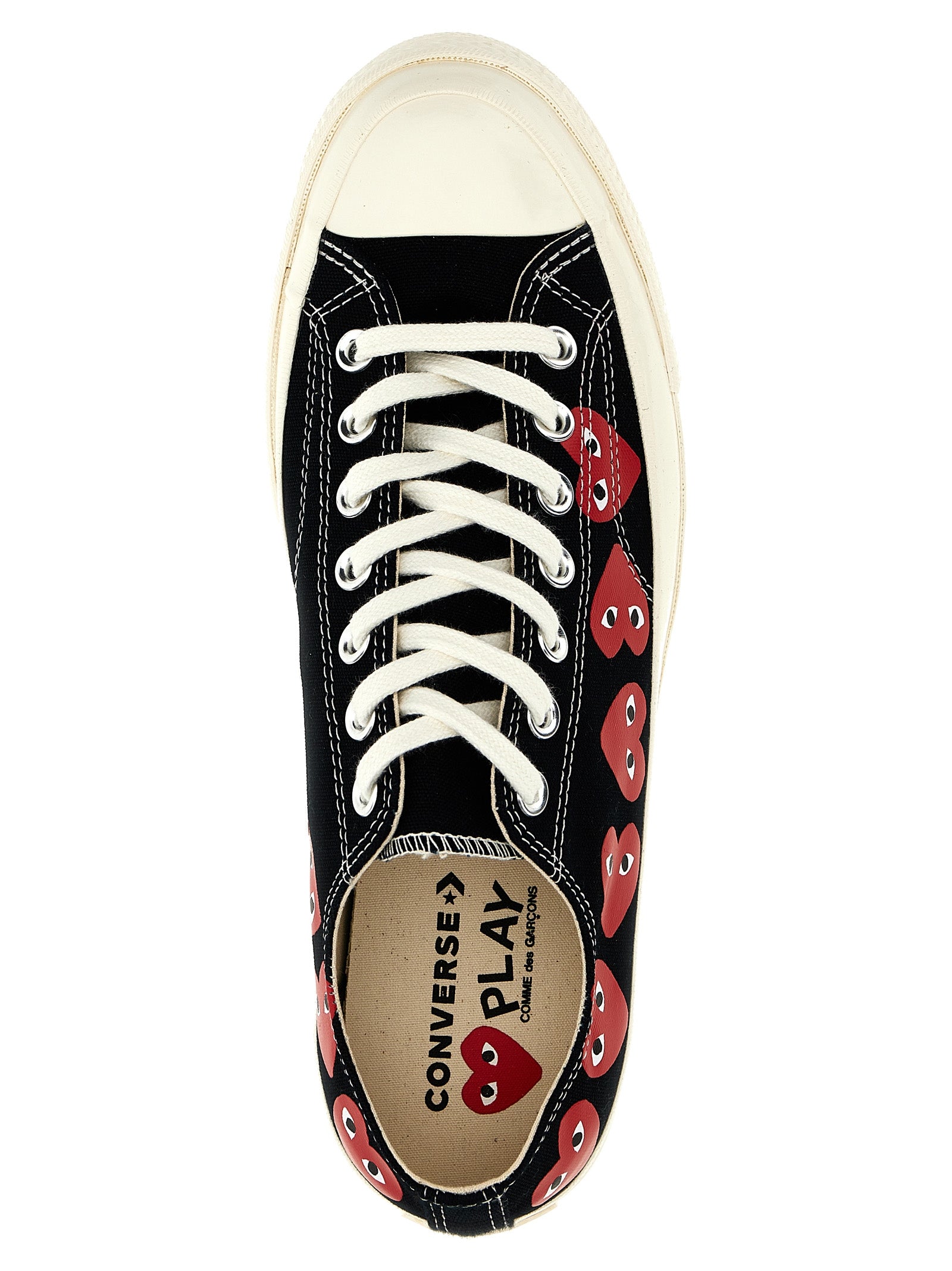 Comme Des Garçons Play Sneakers — Black Canvas Heart