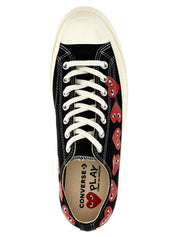 Comme Des Garçons Play Sneakers — Black Canvas Heart