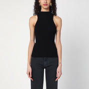 Roberto Collina black ribbed cotton tank top