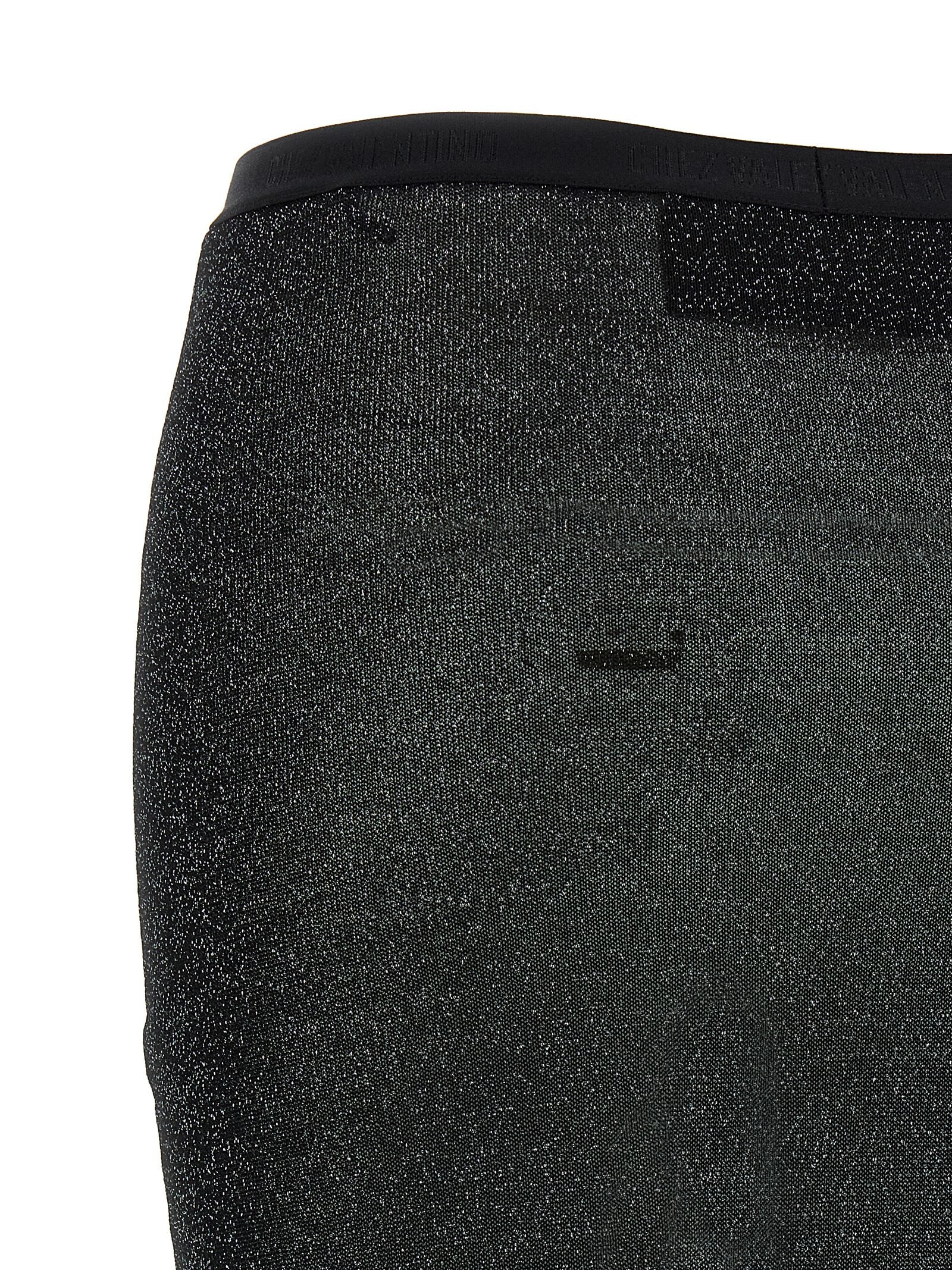 Valentino Garavani Lurex Knit Skirt — Black Midi