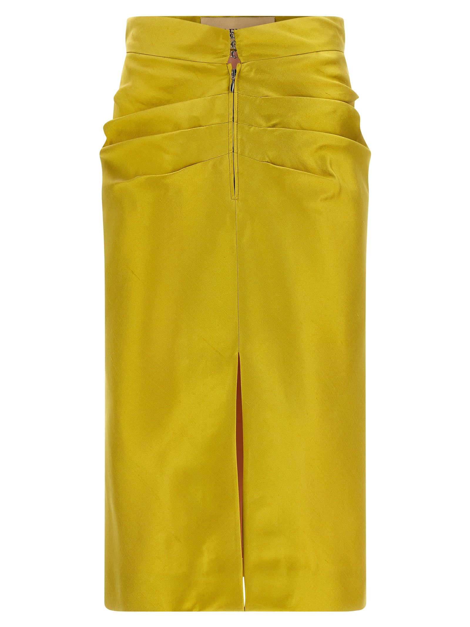 Valentino Garavani Shantung Silk Skirt – Green Midi