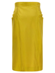 Valentino Garavani Shantung Silk Skirt – Green Midi