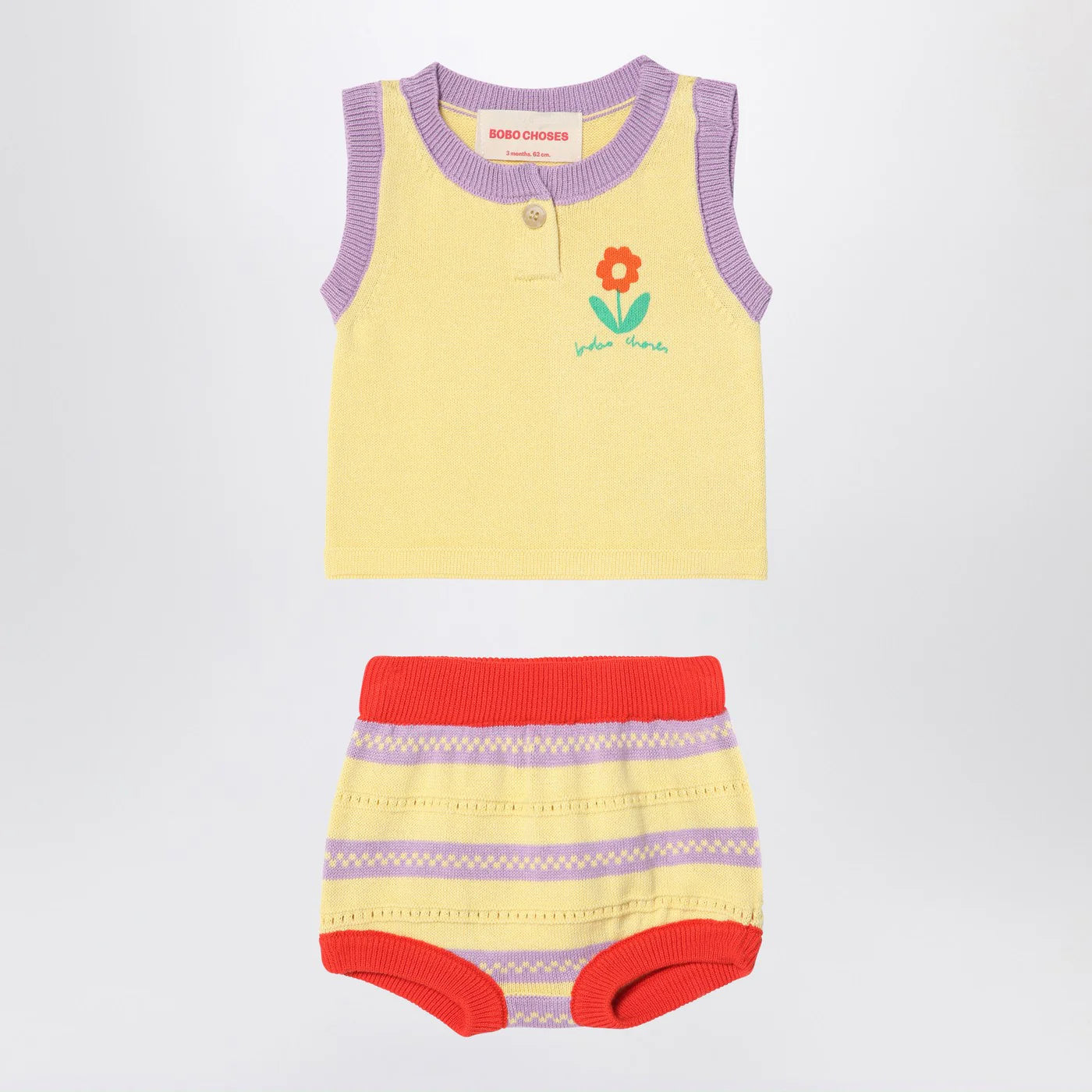 Bobo Choses Baby Two‑Piece Set — Light Yellow Flower