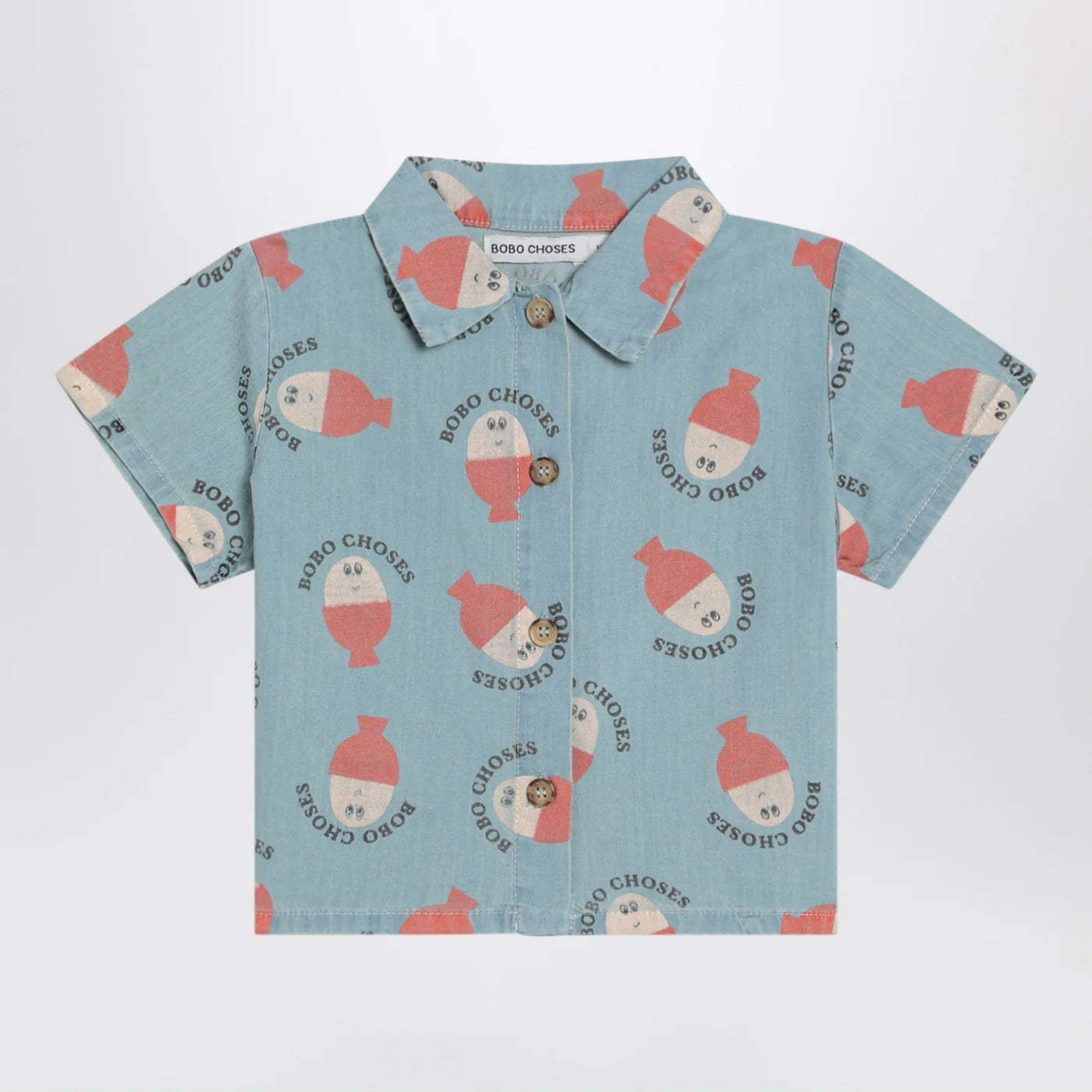 Bobo Choses Light Blue Morning Egg Denim Shirt — Topwear