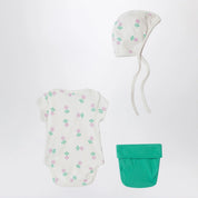Bobo Choses Three-piece Baby Set — White & Green