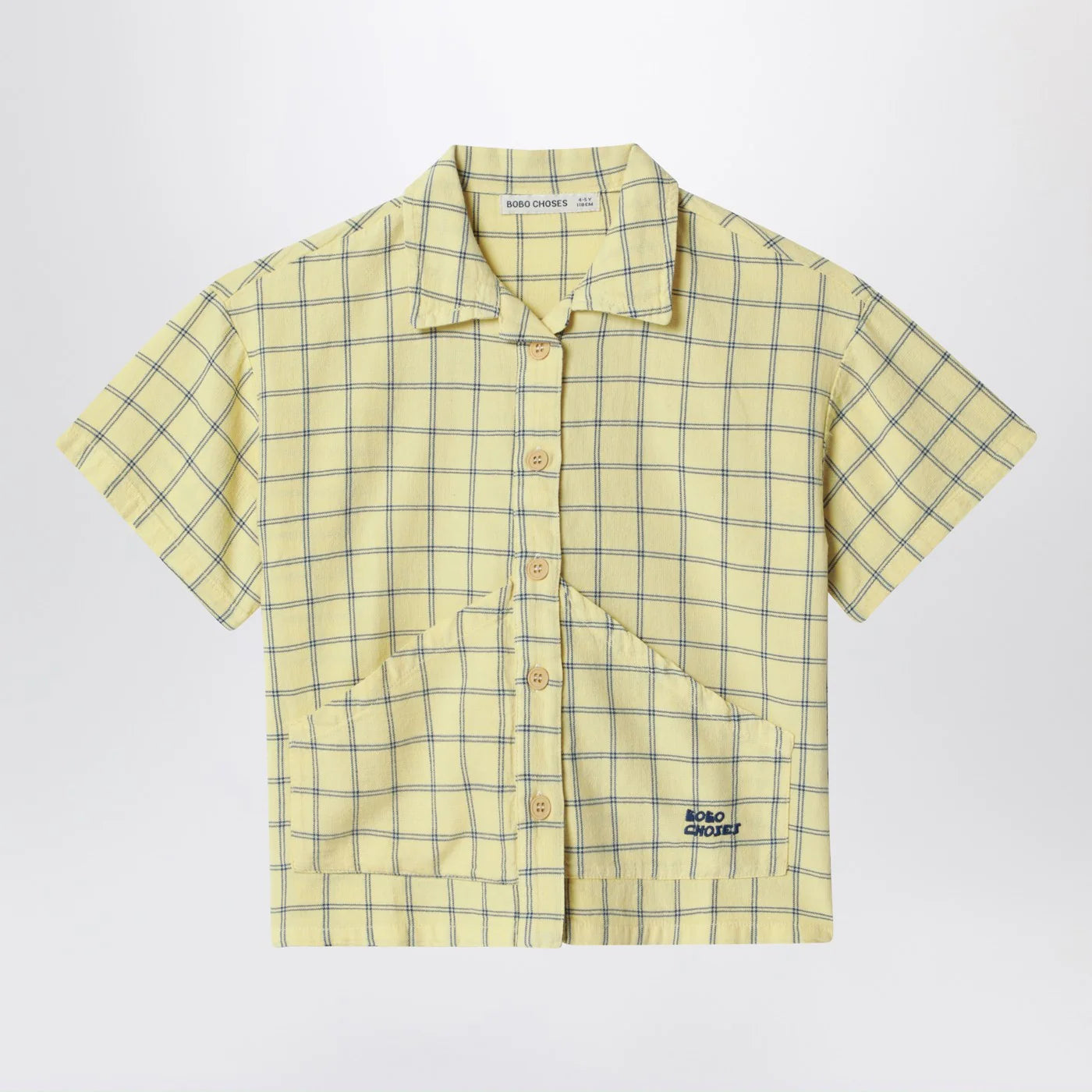 Bobo Choses Yellow Check Shirt - Short Sleeve Topwear