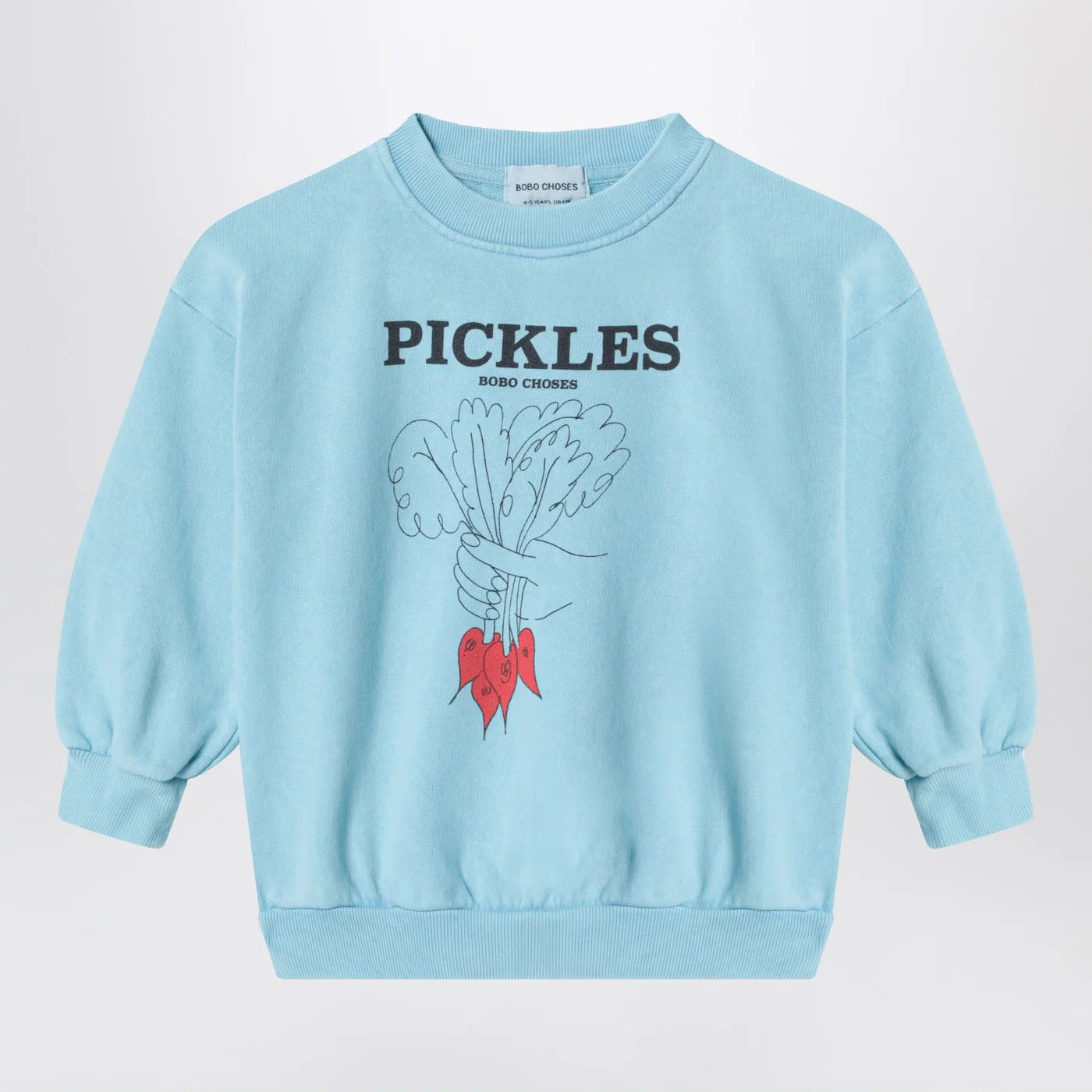 Bobo Choses Light Blue Sweatshirt with Pickles Print