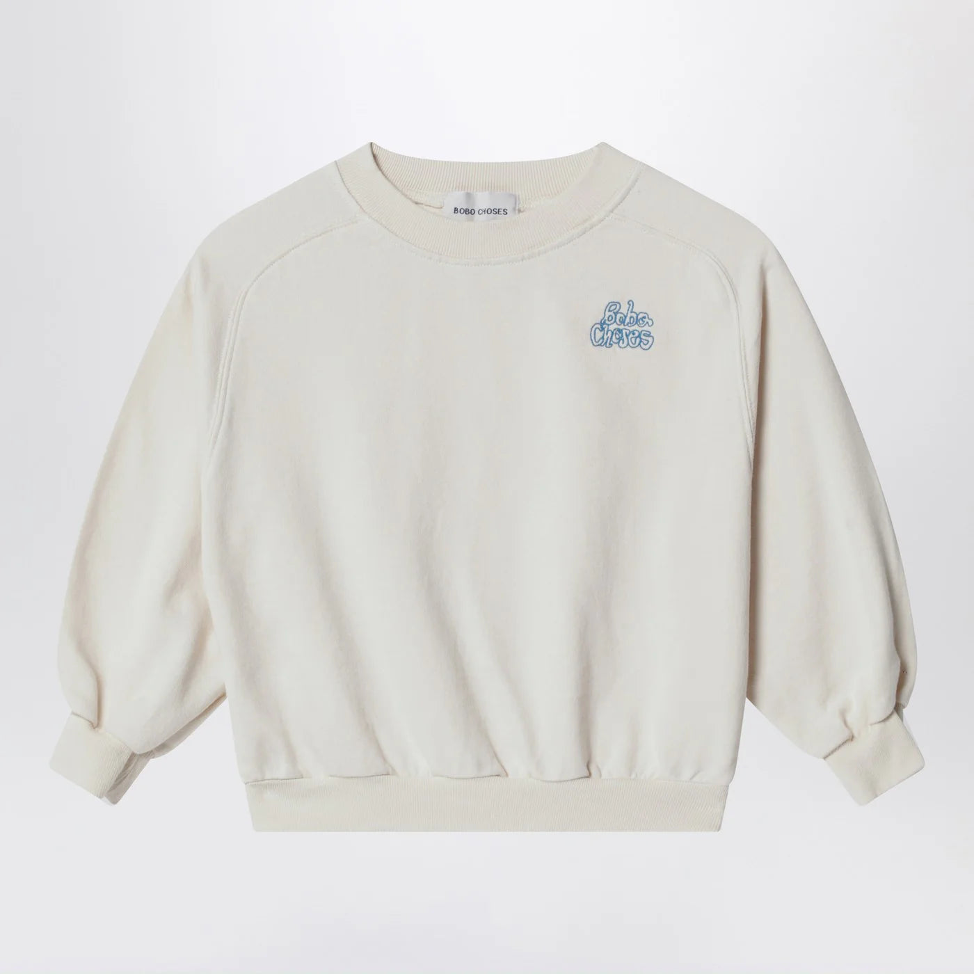 Bobo Choses White mélange cotton sweatshirt with logo