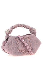 Ganni Mini Bou Handbag — Pink Cotton Denim (W25cm)