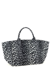 Ganni Leopard Sequin Xxl Tote Shopping Bag