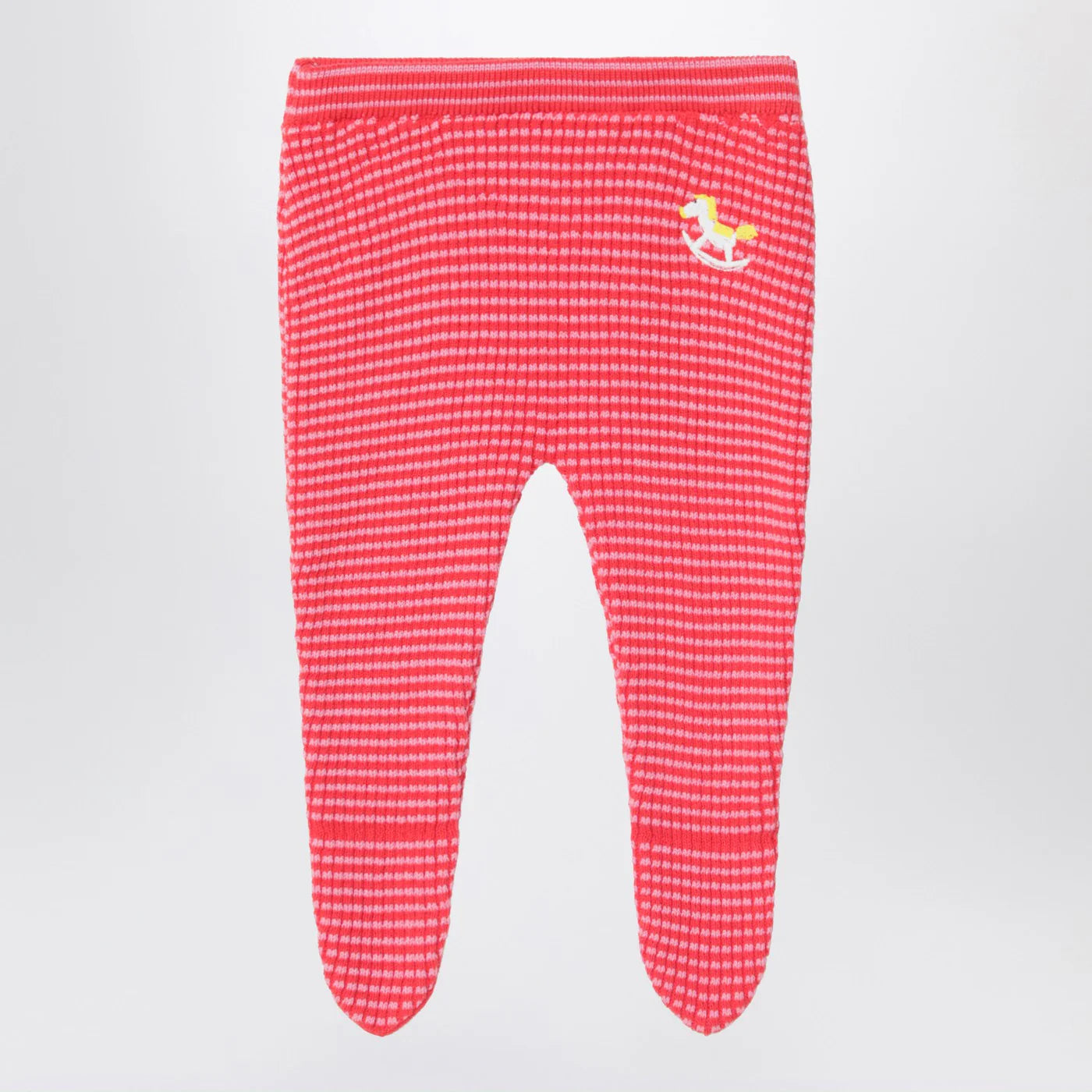 Bobo Choses Rocking Horse Footed Leggings — Pink/Red