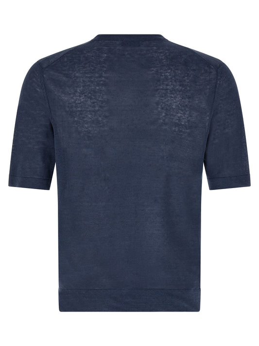 Ballantyne Argyle T-Shirt for Men — Linen Blend Topwear