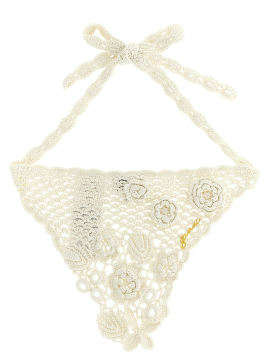 Ganni Cotton Crochet Head Scarf — Women's Accessory
