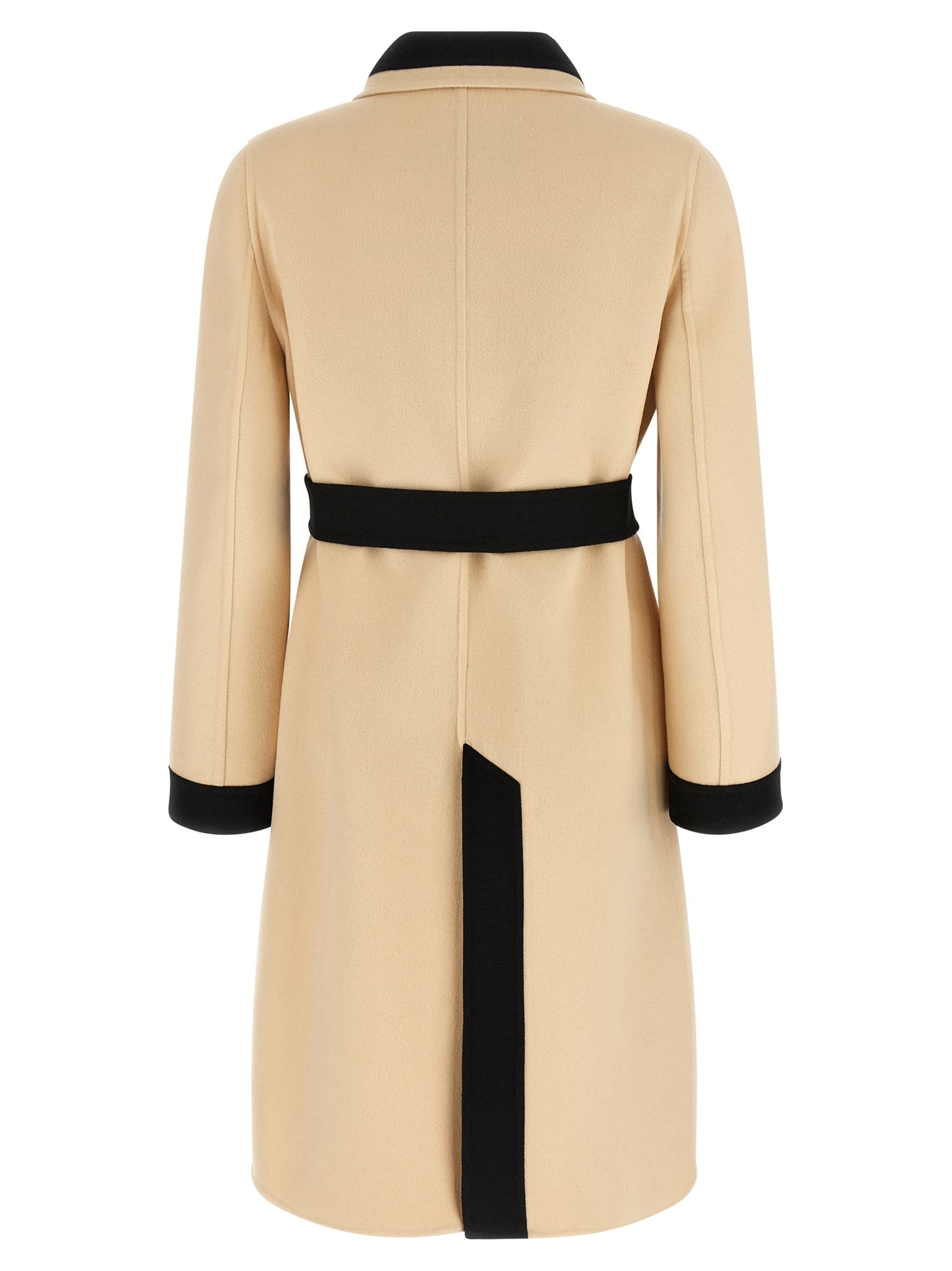 Valentino Garavani Wool Coat — Midi Wrap Coat, White/Black