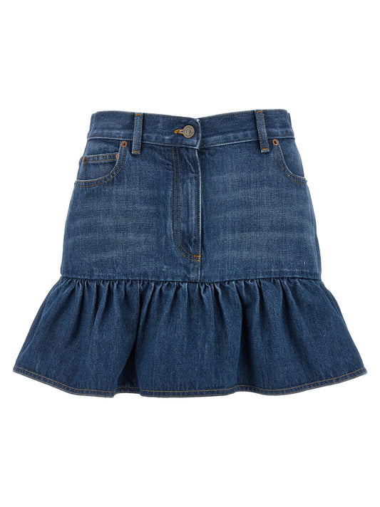 Valentino Garavani Denim Skirt — Light Blue Mini
