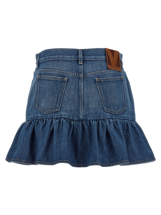 Valentino Garavani Denim Skirt — Light Blue Mini